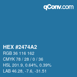 カラーコード: HEX #2474A2 | qconv.com