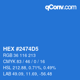 Color code: HEX #2474D5 | qconv.com