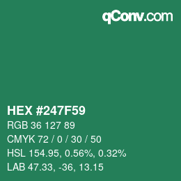 Color code: HEX #247F59 | qconv.com