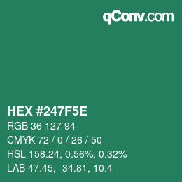 Color code: HEX #247F5E | qconv.com