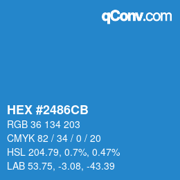 Color code: HEX #2486CB | qconv.com