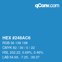 Color code: HEX #248AC6 | qconv.com