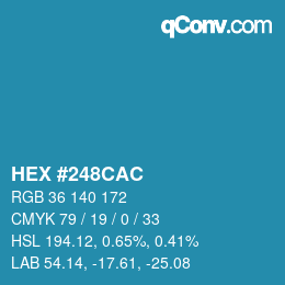 Color code: HEX #248CAC | qconv.com
