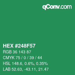 颜色代码: HEX #248F57 | qconv.com