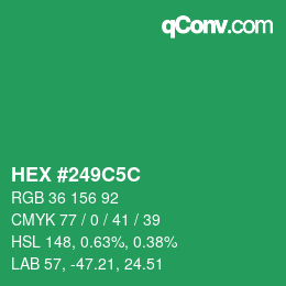 Color code: HEX #249C5C | qconv.com