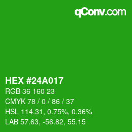 カラーコード: HEX #24A017 | qconv.com