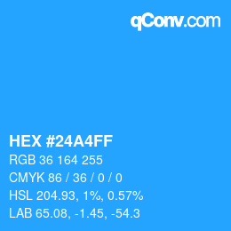 Color code: HEX #24A4FF | qconv.com