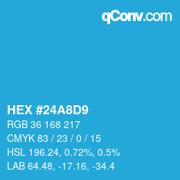 カラーコード: HEX #24A8D9 | qconv.com
