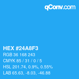 カラーコード: HEX #24A8F3 | qconv.com