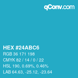 Farbcode: HEX #24ABC6 | qconv.com
