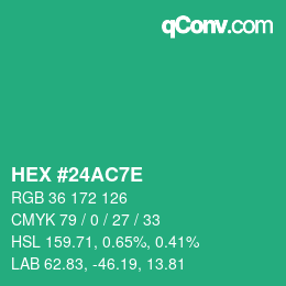 Color code: HEX #24AC7E | qconv.com