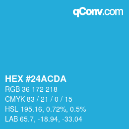 Color code: HEX #24ACDA | qconv.com