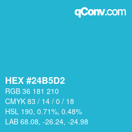 Color code: HEX #24B5D2 | qconv.com