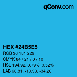 カラーコード: HEX #24B5E5 | qconv.com
