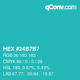 Color code: HEX #24B7B7 | qconv.com