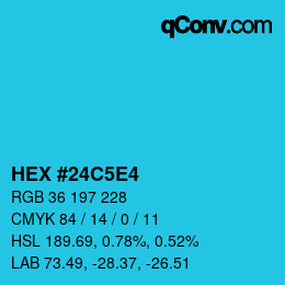 Color code: HEX #24C5E4 | qconv.com