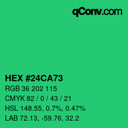 Color code: HEX #24CA73 | qconv.com