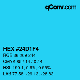 カラーコード: HEX #24D1F4 | qconv.com