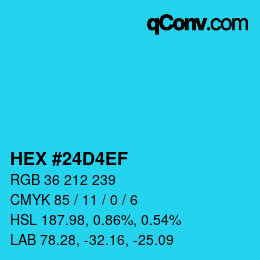 カラーコード: HEX #24D4EF | qconv.com