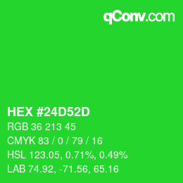 Color code: HEX #24D52D | qconv.com