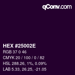 Color code: HEX #25002E | qconv.com