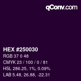 Código de color: HEX #250030 | qconv.com