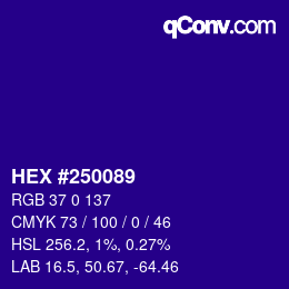 Color code: HEX #250089 | qconv.com