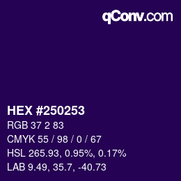 Color code: HEX #250253 | qconv.com