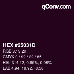 颜色代码: HEX #25031D | qconv.com
