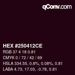 Code couleur: HEX #250412CE | qconv.com