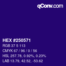 Color code: HEX #250571 | qconv.com