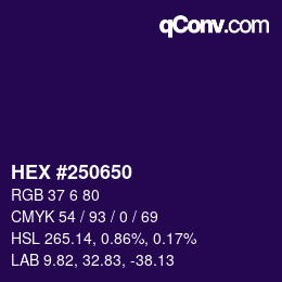 Color code: HEX #250650 | qconv.com