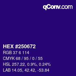 カラーコード: HEX #250672 | qconv.com
