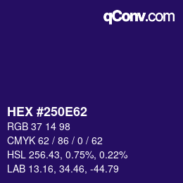 Color code: HEX #250E62 | qconv.com