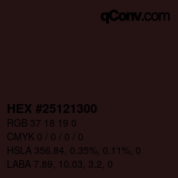 颜色代码: HEX #25121300 | qconv.com