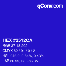 Color code: HEX #2512CA | qconv.com