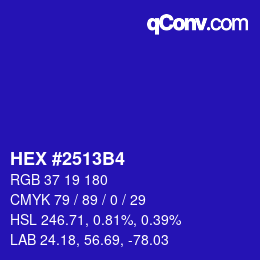 Color code: HEX #2513B4 | qconv.com