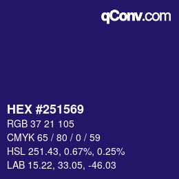 カラーコード: HEX #251569 | qconv.com