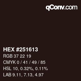 Color code: HEX #251613 | qconv.com