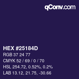 Color code: HEX #25184D | qconv.com