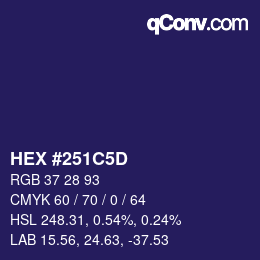 Color code: HEX #251C5D | qconv.com