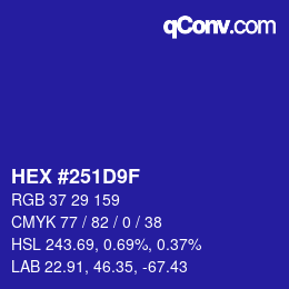 Color code: HEX #251D9F | qconv.com