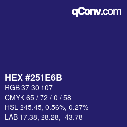 カラーコード: HEX #251E6B | qconv.com