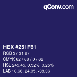 Color code: HEX #251F61 | qconv.com