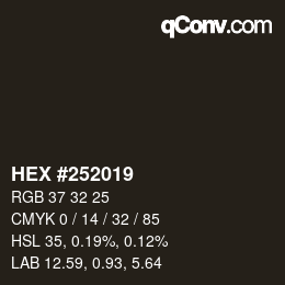 カラーコード: HEX #252019 | qconv.com