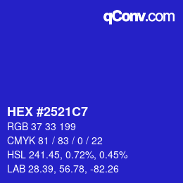 Color code: HEX #2521C7 | qconv.com