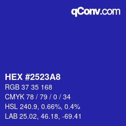 カラーコード: HEX #2523A8 | qconv.com