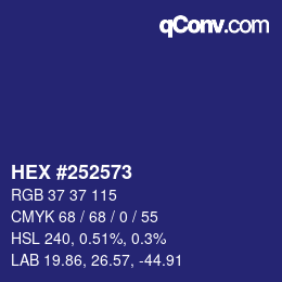 Color code: HEX #252573 | qconv.com