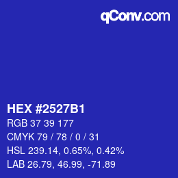 Color code: HEX #2527B1 | qconv.com