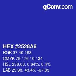 Color code: HEX #2528A8 | qconv.com